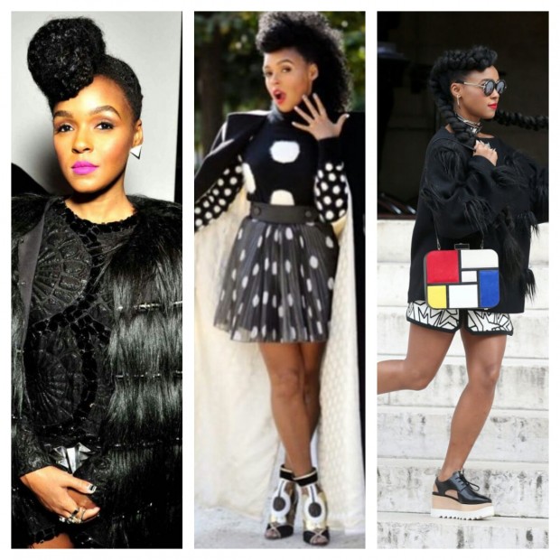 janelle monae coiffures hairstyle at paris fashion week