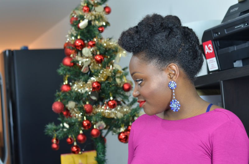 updo sur cheveux crépu pour les fetes de noel sur le club des cotonettes