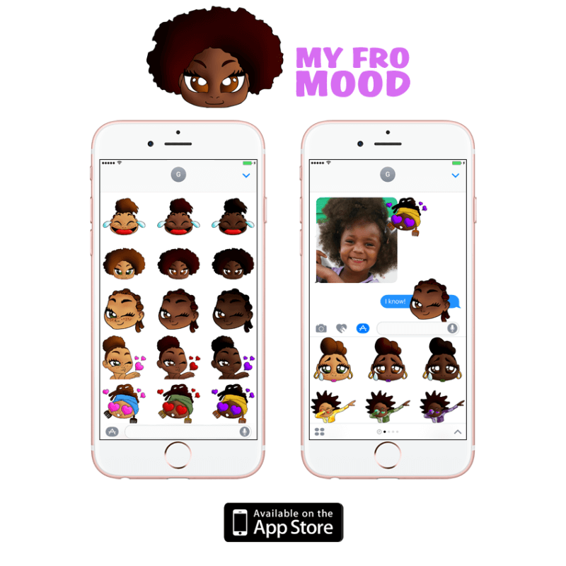 my afro mood stickers ios