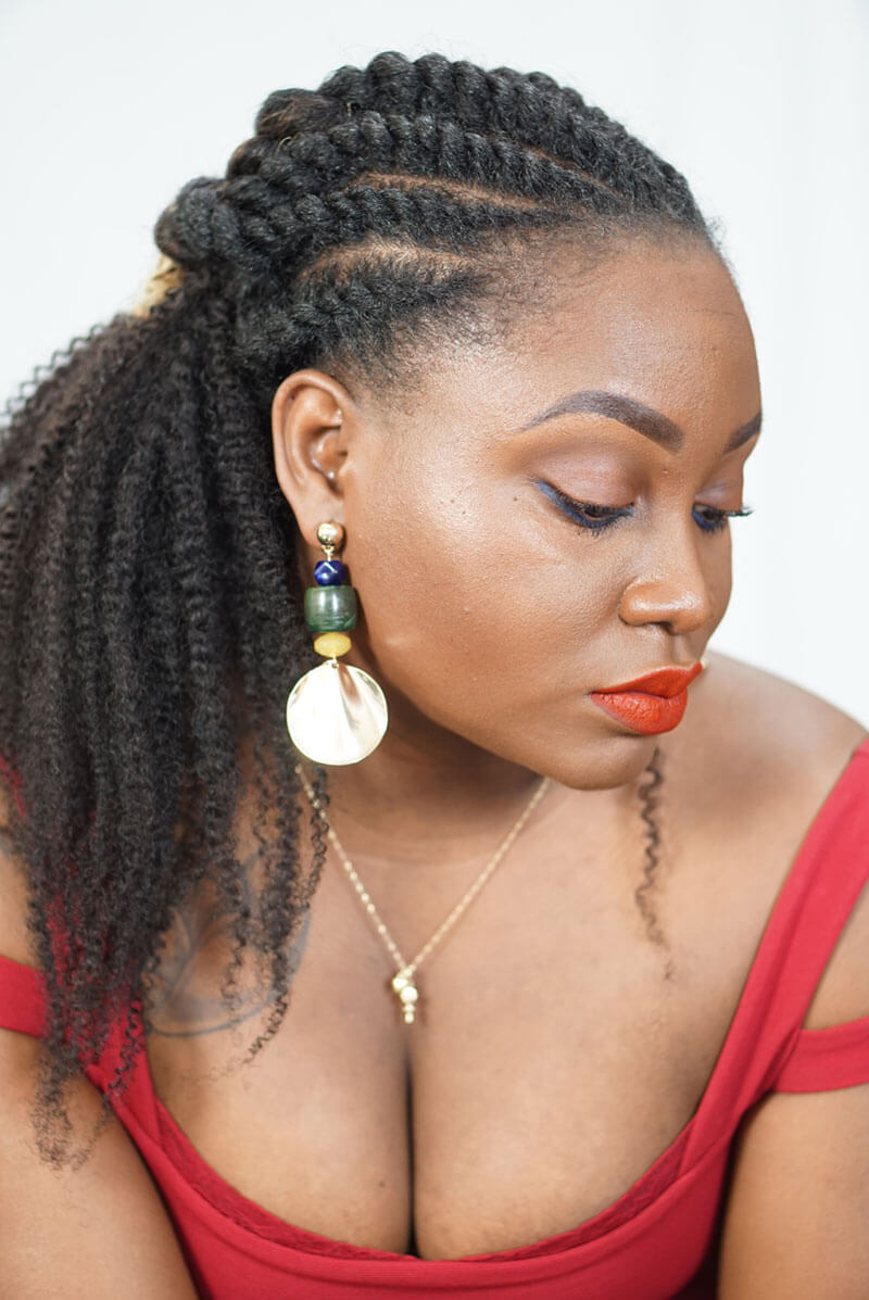 coiffures rapides et faciles sur cheveux crépus pour les fetes de fin d'année soirées